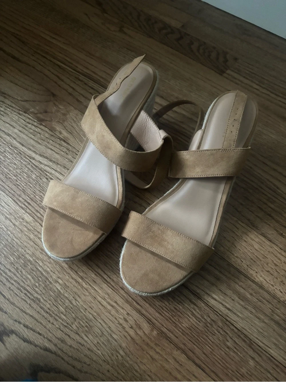 Old Navy Tan Suede Espadrille Wedge Sandals